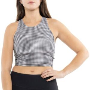 RHONE Black and White Patterned Sports Bra